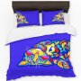 Playful Kitty On Blue Duvet Cover Set By Picatso Cats Double