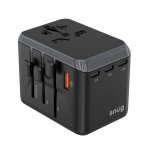 Snug 5 Port Universal Travel Adapter – 25W – Black