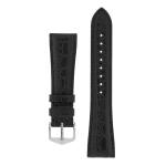 Regent Genuine Alligator Leather Watch Strap In Black - 20MM Silver