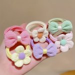 6 12PCS Adorable Sweet Basic Soft Hair Ties Candy Colors Scrunchies For Girls Ponytail Holders Casual Fresh Outdoor Supplies Gif