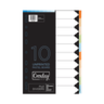 A4 Multicoloured Pastel Unprinted File Dividers 10-PACK Colour May Vary