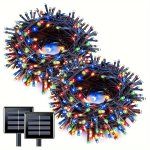 1PC Solar String Light Outdoor With 8 Lighting Modes Suitable For Garden Terrace Balcony Festival Wedding And Street Decoration 