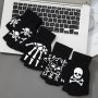 Men's Winter Gloves With Fleece Lining Thermal Insulation Knitted With Hook And Loop Closure Fashionable Skeleton Pattern