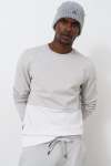 Colour Block Crew Sweat - XL Light Grey
