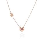 Twin Blossom Necklace - 18KT Rose Gold Vermeil