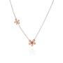 Twin Blossom Necklace - 18KT Rose Gold Vermeil