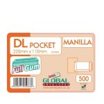 Global Dl Pocket Manilla Wind Gum Envelopes 500BX