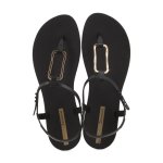 Ladies Class Modern Sandal II Black Gold - 9