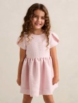 Lowri Girls Tulip Sleeve Tweed Dress - 10-12 Yrs Pink Tweed
