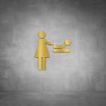 Baby Changing Sign D04 - Polished Brass