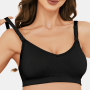 Elegant Women's Maternity Nursing Bra - Stretchy Non-see-through Knit Fabric For Breastfeeding Comfort