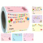 Happy Birthday Sticker Labels For Office Supplies And Decorations
