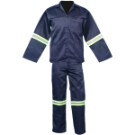 Navy Blue Conti Suit 2 Piece Polycotton With Reflective Tape - Navy Blue 44