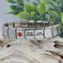 13MM Medical Alert Charm Bracelet - Matte