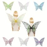Polyester Fairy Butterfly Wings Cosplay Accessory - 100% Polyester Iron Wire Frame Festival Party Costume For Wedding Bridal Bir