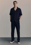 Regular Fit Muslin Resort Shirt - Blue