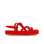 Woven Slingback Sandals -red