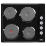 Defy DHD415 600MM Black 4 Solid Plate Slimline Hob - Cp Bs