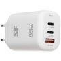 65W Gan 3 Port Pd Wall Charger White