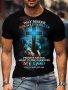 Cross And Way Maker Print Men's Fashionable Summer Short Sleeve Sports Crew Neck T-Shirt Comfy Trendy Tee Comfortable And Versatile