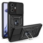 For Xiaomi Mi 11T 11T Pro Sliding Camera Cover Design Tpu+pc Protective Case Black