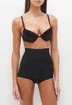 Thong Padded High Waisted Panty - Black
