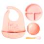 Baby 4PC Silicon Feeding Pink