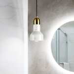 Retro Y Marble Pendant Light In Black Or White With Gold Accent - Black