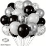 20pcs Silvery Chrome Metallic Confetti Balloons For Birthday Party Bridal Shower Wedding Engagement Anniversary Prom Graduation Party Decorations