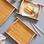 Bamboo Serving Tray Set With Handles - Set Of 3 - Smartware