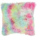 Smte Soft Fluffy Pillow Cover Set Rainbow With Keychain