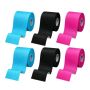 6 Rolls Kinesiology Tape Rolls Sports Tape Waterproof Elastic Physio Tape