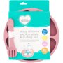 Made 4 Baby Silicone Plate Spoon & Fork Set Pink