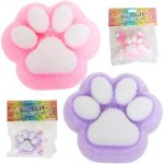2PCS Squishy Cat Paw Squishy Toys 3.15IN Big Cute Kawaii Fufu Squishies Sticky Squeeze Fur Ball Jelly Kitty Funny Fidget Toys No