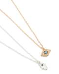Mixed Metal Evil Eye & Hamsa Hand Necklaces 2-PACK
