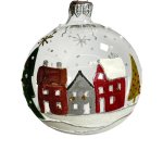 Bauble Glass Clear With Houses