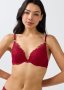 Embroidered Padded Underwire Plunge Push Up Bra A - D