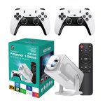 1080P Smart Projector With Built-in Android & Game Console 150 Display Wifi Bluetooth Remote Dual Controllers Gc