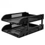 Plastic 2-TIER Letter Tray - Black 9216