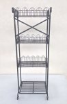 Black 4 Tier Metal Shelf 137X49X40