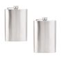 Hip Flask Silver Stainless Steel - 240ML In Gift Box Set Of 2