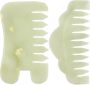 2 Jade Gua Sha Massage Combs Set Portable Scalp And Facial Skin Care