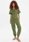 Beltedbutton Jumpsuit - Green