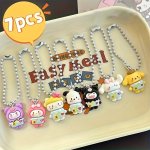 7PCS Sanrio Hello Kitty & Friends Charm Set - Durable Abs Keychains Phone Pendants And Backpack Accessories