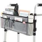 Exlifbag Walker Basket Folding Walker Bag With Cup Holder Walker Accessories For Seniors Gray