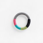 Dynamic Bracelet White Zig Zag Pink Aqua Fern