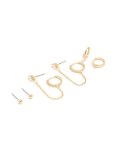 Goldair Gold Plated Cubic Zirconia Chain & Huggie Earrings 4-PACK