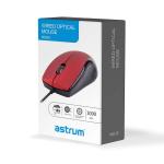 Astrum 3B Wired Large Optical USB Mouse - MU110 Red