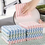 5 10 20PCS Kitchen Dish Cloths Coral Fleece Microfiber Dish Towels 24.99CM X 24.99CM Soft Absorbent Towels Reusable Machine Wash