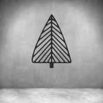 Christmas Tree Wall Art D04 - 450MM Silver